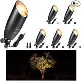 Gardenreet Low Voltage Spot Lights - Black Solid Brass Landscape Spotlight Wired, 12V Outdoor LED Bullet Uplights | Lumora