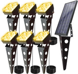 Solar Spot Lights Outdoor Waterproof IP65 Landscape Spotlights with Metal Stake Total 84ft Cable 6-in-1 Warm White | Lumora