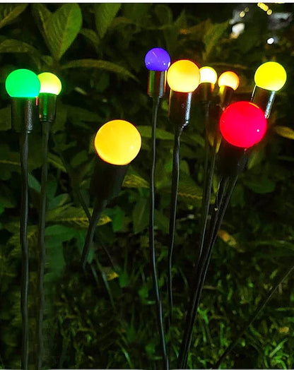 2PCS Garden Solar Lights Multi-Color Changing 10 LED Flower Stake Light Decorative Landscape Lawn Yard Outdoor Lights Length 72mm/3inch