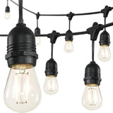 JONATHAN Y JYL8702A 48' Outdoor LED String Lights with 15 S14 Edison Bulbs, Dimmable Weatherproof Commercial Grade | Lumora