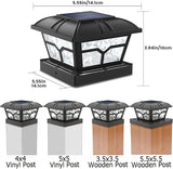 SIEDiNLAR Solar Post Cap Lights Outdoor 2 Color Modes 8 LEDs for 4x4 5x5 6x6 Posts Fence Patio Deck Decoration Warm | Lumora