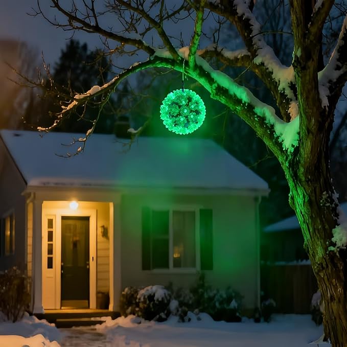 LUCKY SHINE 50 LED Green Starlight Sphere Ball Lights, UL Certified and Commercial Garade 6" Sphere Light, for Indoor and Outdoor Use.