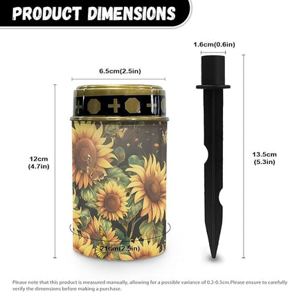 Sunflower Solar Outdoor Lights Garden Decor Solar Lights Cemetery Decorations for Grave Grave Decorations for Cemetery