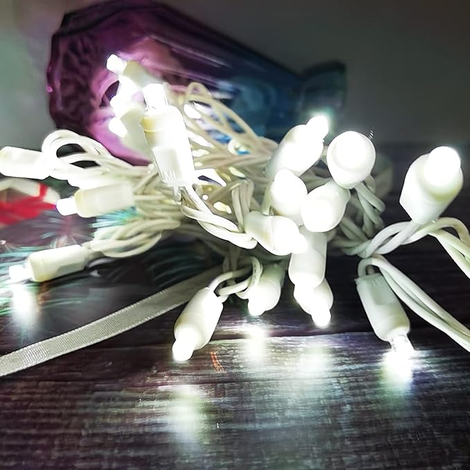 Christmas Lights 50 LED 17FT Commercial Mini LED String Lights, 120V UL, White Wire Xmas Lights for Indoor & | Lumora