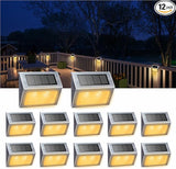 XLUX Solar Lights for Steps Decks Pathway Yard Stairs Fences, LED lamp, Outdoor Waterproof,Warm Light,12 Pack | Lumora