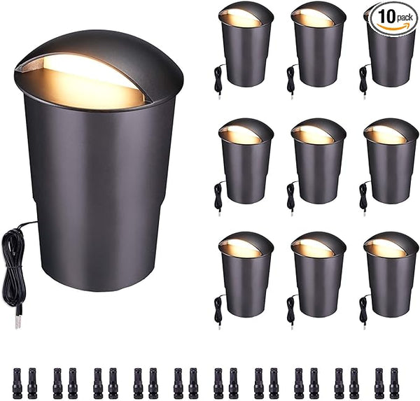 Low Voltage Inground Landscape Lights - Outdoor Soft White & Bright White 5 Selectable Colors Turret Top Well | Lumora