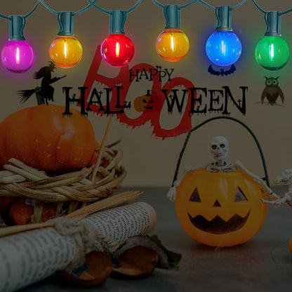 25FT Outdoor String Lights Connectable, Waterproof Multicolor LED Globe G40 Christmas Lights for Patio Xmas Tree Roof Holiday Party Decor