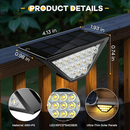 Solar Deck Lights Outdoor Solar Step Lights, Stairs, Step, Fence, Yard, Patio, Railing, Garden and Pathway