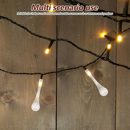 80pcs Teardrop Fairy Lamp Shade - 5mm LED String Lights - Outdoor Party Hanging Water Drop Shaped Bulbs Replacement for Holiday Wedding Home Decor