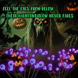 2 Packs 16 LED Halloween Purple Eyeball Decorations Light, Solar Powered Eyeball Waterproof Pathway Lights, Swaying | Lumora