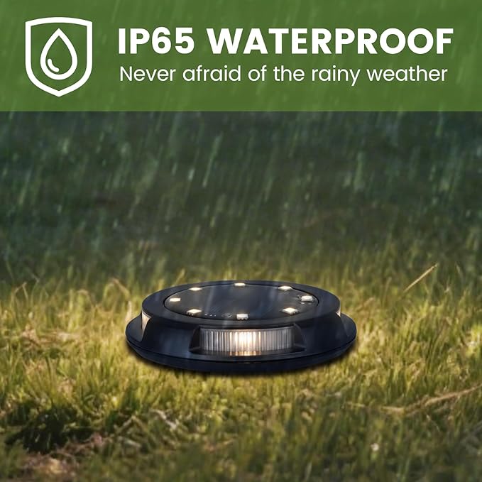 Solar Underground Outdoor Lights IP65 Waterproof, Rechargeable 500mAh NI-MH Battery LED Landscape Lighting, 0.2W | Lumora