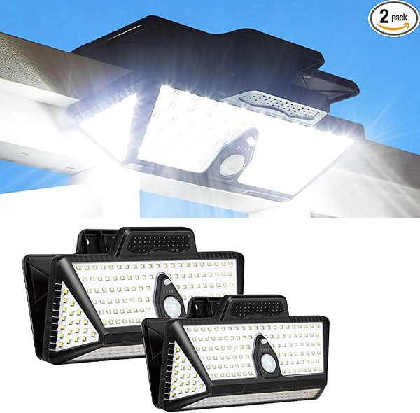 Large Clip on Solar Lights Outdoor, 208 LEDs 1000Lum Bright Solar Security Light with Motion Sensor, 3 Ways -Mount | Lumora