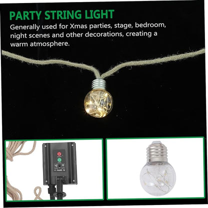 Solar LED Decorative String Lights Waterproof Outdoor Lights for Garden 20-Feet 30 Bulbs Warm White Glow for Festivals Parties and Christmas Decorations