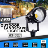 SUNVIE Outdoor Landscape LED Lighting 12W Waterproof Garden Lights COB Led Spotlights with Spiked Stand for Lawn | Lumora
