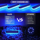YiLaie Blue Solar Dock Deck Lights Solar Powered Outdoor Waterproof, Stick on Lights for Step Stairs Driveway (4 | Lumora