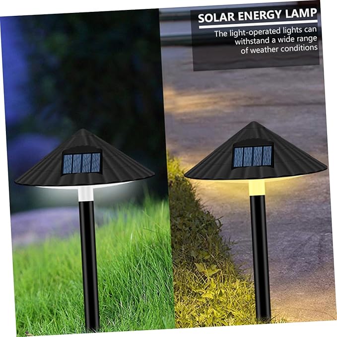 BESPORTBLE Solar Energy LED Mushroom Path Light, Waterproof Outdoor Lawn Lamp Warm Light, Light-Operated Garden Landscape Lighting for Patio and Yard