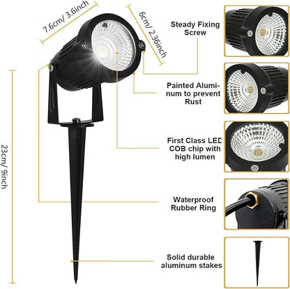 RGB Low Voltage Landscape Lights Color Changing 5W LED Landscape Lighting Outdoor Waterproof Remote Control for Garden Pathway Christmas Halloween Decorative Lighting, 2 Pack with Connector