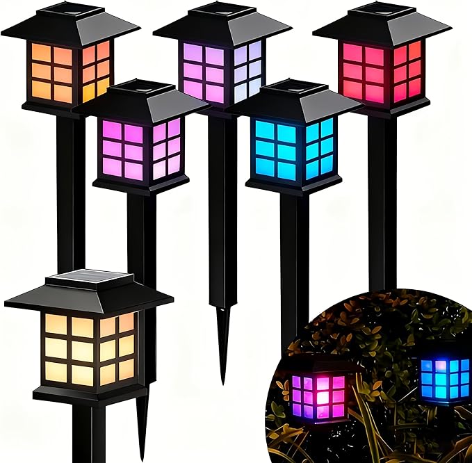 IP54 Waterproof Solar Lights Multi-Color Outdoor Lawn Lights Garden Path Holiday Decorative Lights (Color Light - 5PCS)