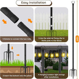 4 Pack 2.8 FT String Light Poles,Metal Lights Poles for Outdoor String Light, Rustproof Heavy Duty for Outside | Lumora