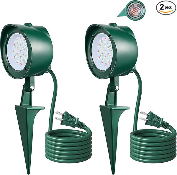 SURAIELEC Dusk to Dawn Christmas Spotlight Outdoor, Red & Green Decorative LED Landscape Spotlights with Timer | Lumora