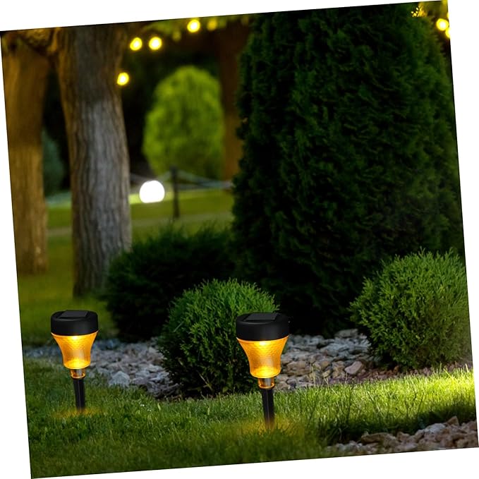 TEHAUX 2pcs Led Solar Garden Lights Solar Pathway Lights for Outdoor Garden Decor Lamps Warm Landscape for Yards