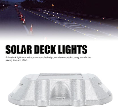 Revolutionary Solar Deck Lights,Silver Aluminium Alloy, High Brightness LED, Waterproof, Ideal for Outdoor Deck, Pathway, Walkway,Stair (Blue Light)
