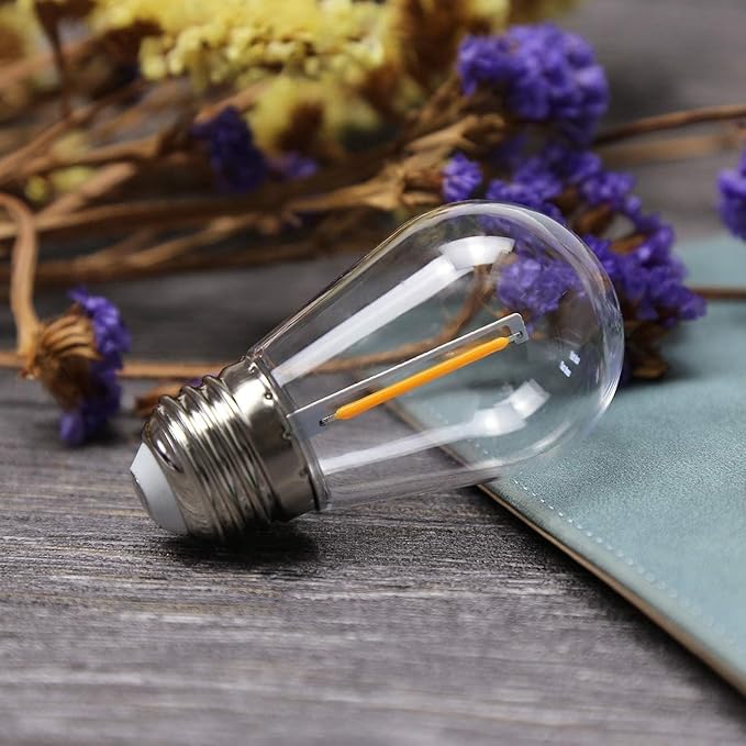 BORT 48Pack S14 LED Replacement Light Bulb, Shatterproof Outdoor String Light Bulbs, 1 Watt to Replace 11Watts | Lumora