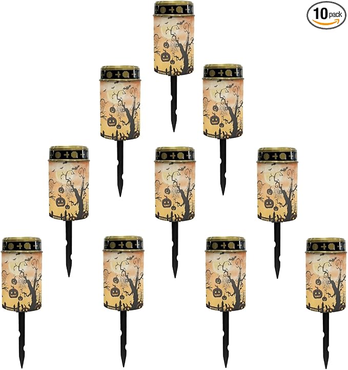 Halloween Pumpkin Solar Garden Lights Waterproof Solar Pathway Lights Outdoor Solar Lantern Halloween Decor Stake Lights Outdoor Decorative for Yard Patio Spotlight Driveway