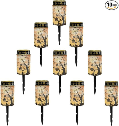 Halloween Pumpkin Solar Garden Lights Waterproof Solar Pathway Lights Outdoor Solar Lantern Halloween Decor Stake Lights Outdoor Decorative for Yard Patio Spotlight Driveway