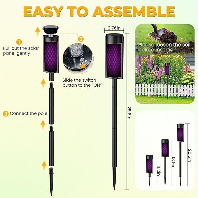 4 Pack Solar Pathway Lights Outdoor Waterproof Bright Purple Mardi Gras Fleur de lis Symbol Quilted Solar Garden Lights LED Landscape Lighting for Yard Walkway Lawn Garden Decor