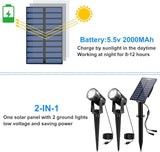 Solar Spot Lights Outdoor, 2-in-1 Solar Landscape Spotlights IP65 Waterproof 9.8ft Cable,Auto On/Off Outdoor Wall | Lumora