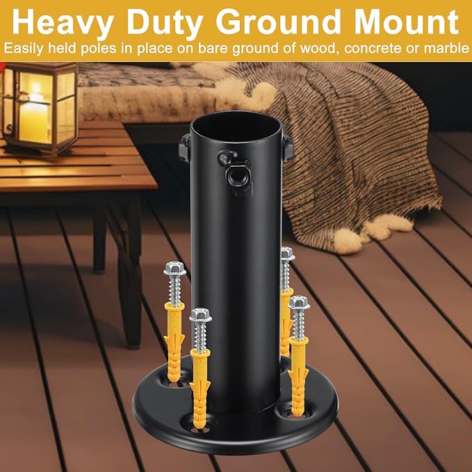 String Light Poles for Outside Deck 2 Pack 8FTHeavy Duty Metal Garden Outdoor Light Poles for Solar String Light | Lumora