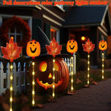 6 Pack Fall Decor Solar Maple Leaf Pumpkin Lights for Thanksgiving Decorations Outdoor,Waterproof Solar | Lumora