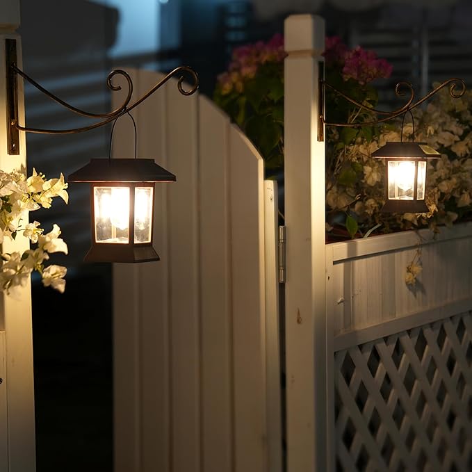6Pack Solar Pathway Lights Outdoor Waterproof IP65, Brown Solar Lights Outdoor with Hook Upgraded 1000mAH Battery | Lumora