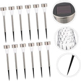 12pcs Solar Outdoor Pathway Lights Stainless Steel Solar Garden Lights with Bright White LED for Patio Walkway Lawn | Lumora