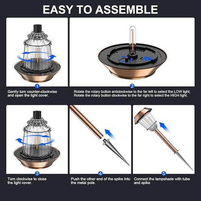 XMCOSY+ Solar Pathway Lights - 6 Pack Solar Garden Lights, IP65 Waterproof Powered Landscape Lighting for Patio Walkway Driveway