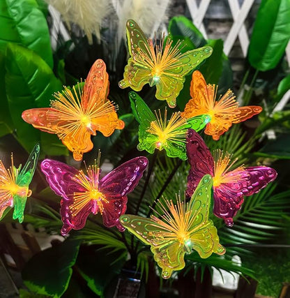 Butterfly Garden Decor Swaying Solar Butterflies Lights Outdoor for Garden Patio Yard Porch Christmas Flower Bed Decorations, House Warming Gifts 2 Pack (Warm White)