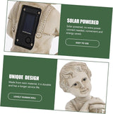Garden Solar Powered Little Boy Figurines Statue Solar Lights Outdoor Boy Statue | Lumora