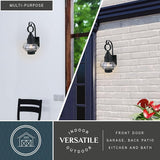 VAXCEL 2-Pack Chatham 18 in. H 1-Light Textured Black Coastal Outdoor Wall Sconce Made of Durable Steel, Clear | Lumora
