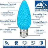 Novelty Lights 25PK C9 LED Faceted Ultra Bright Dimmable Outdoor Christmas Light Replacement Bulbs for String | Lumora
