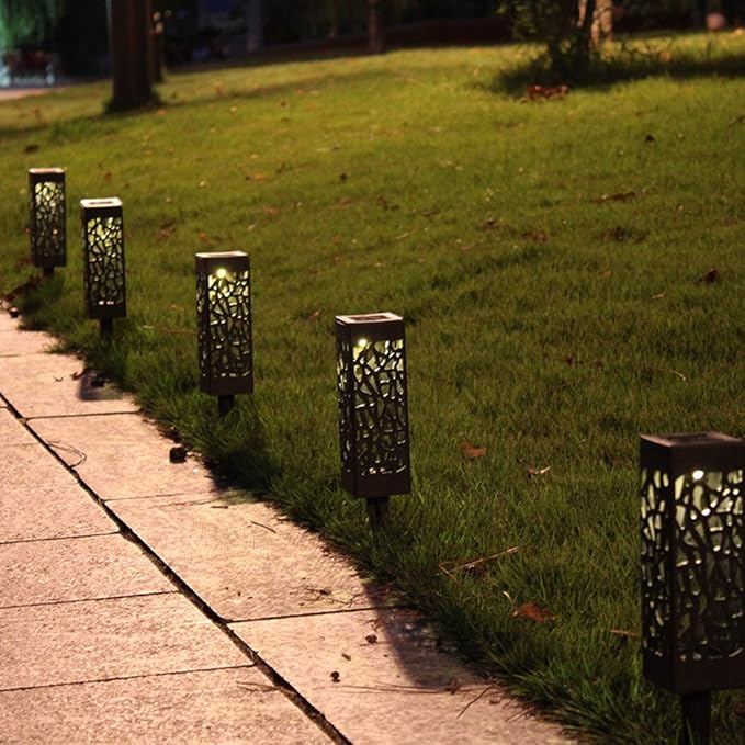 Solar Lights Outdoor Garden Light Led Walkway Solar Garden Lights Outdoor Waterproof for Pathway Solar Pathway Lights Yard Lights for Patio Driveway Lawn Backyard Sidewalk Lighting,White Light