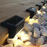 Bosreroy 16 Solar Led Fence Lights, Weatherproof Outdoor Rail and Stair Lights, Pp/Pc Construction, Amorphous | Lumora