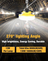 100FT LED Construction String Lights 3 Prong, 130W 16000Lm LED String Work Lights - Outdoor Security Flood Light | Lumora
