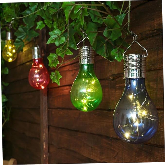 5pcs Solar Hanging Light Bulbs Outdoor Led Decor for Patio Courtyard Garden Full Solar Powered Unique Clip Design Warm Light