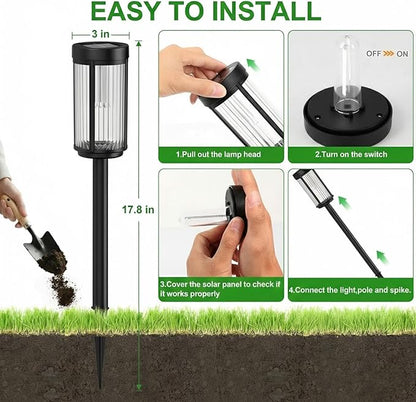 Sparkblaze 12 Solar Garden Lights Outdoor, Decorative Solar Pathway Lights for Yard Auto On/Off Landscape Lighting for Walkway, Lawn, Garden, Waterproof Solar Stake Lights. (12, Cold White)
