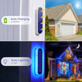 YiLaie Blue Solar Dock Deck Lights Solar Powered Outdoor Waterproof, Stick on Lights for Step Stairs Driveway (4 | Lumora