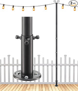 9.5FT String Light Poles - 2 Pack Deck Light Poles for Outside String Lights Heavy Duty with Anchor Based and | Lumora