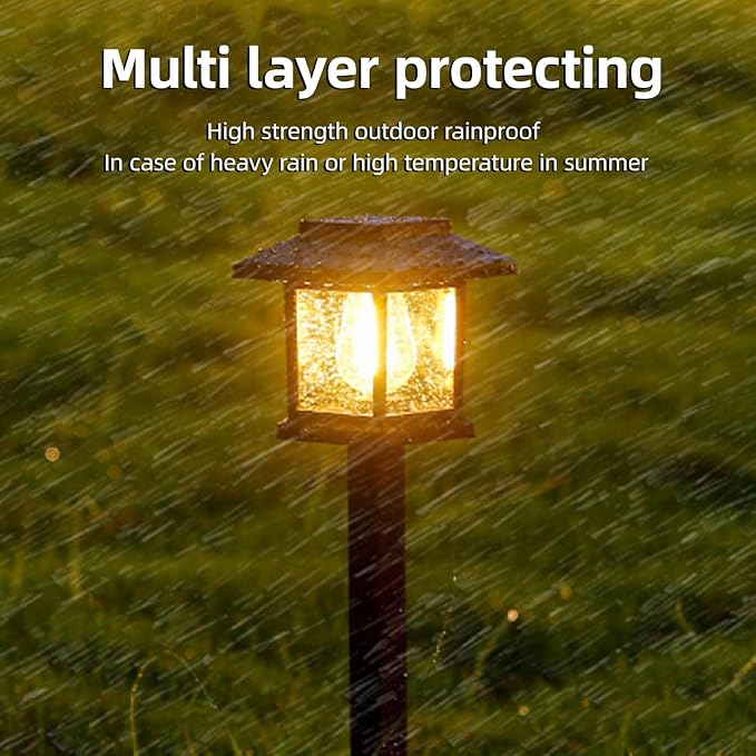 EVGATSAUTO Solar Pathway Lights, IP44 LED, 2 Pieces, for Garden, Yard, Lawn, Driveway