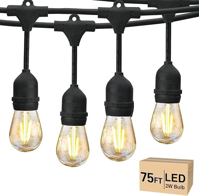 Svater 75 FT Outdoor String Lights 2W + 300FT Patio Light for Outside | Lumora