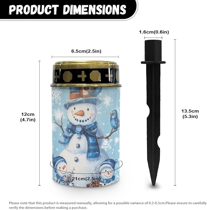 Christmas Snowman Solar Garden Stake Lights Bright Solar Cemetery Grave Decorations for Outside, Driveway Markers Lights for Remembrance